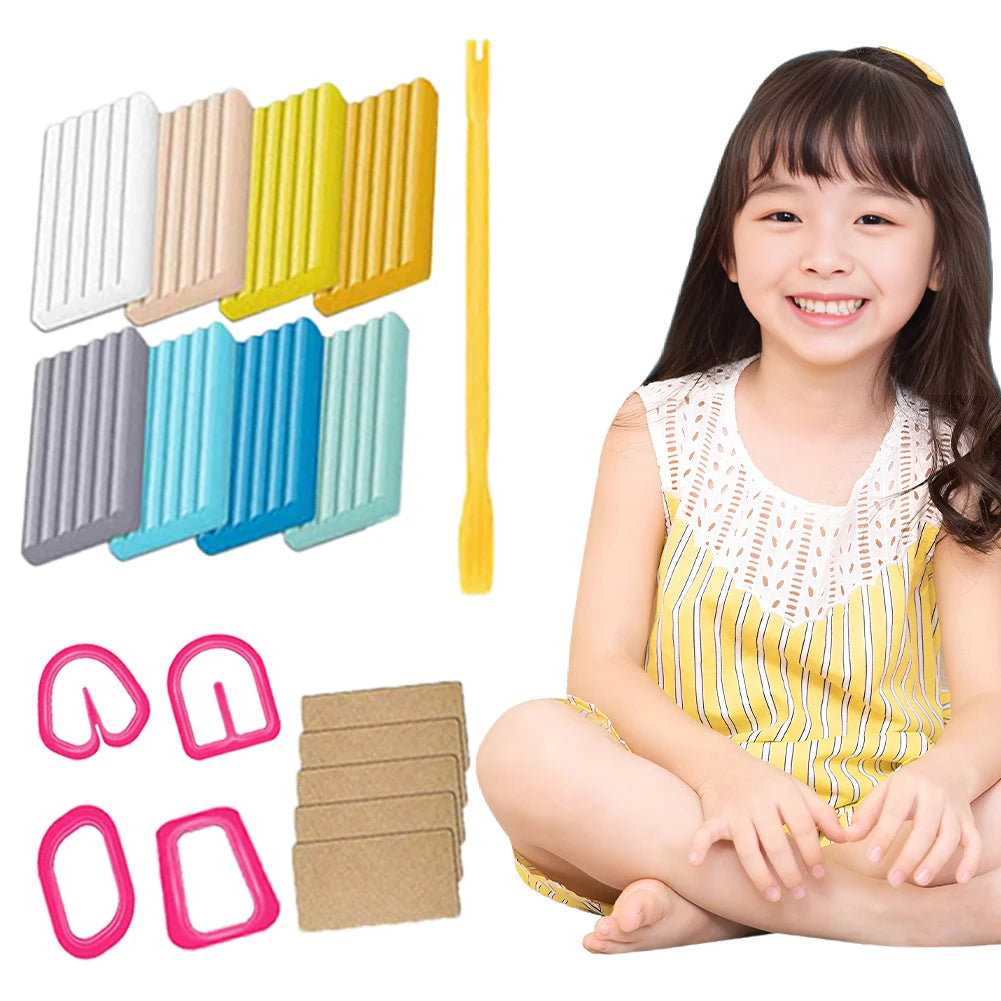 24 Colors Polymer Clay Oven Bake Modeling Clay Non-Toxic DIY Art Craft Clay Kit with Sculpting Tools for Artists Beginners