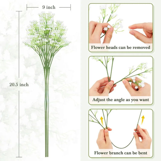 100 Pcs, 20.8 Inch Faux Gypsophila Flower