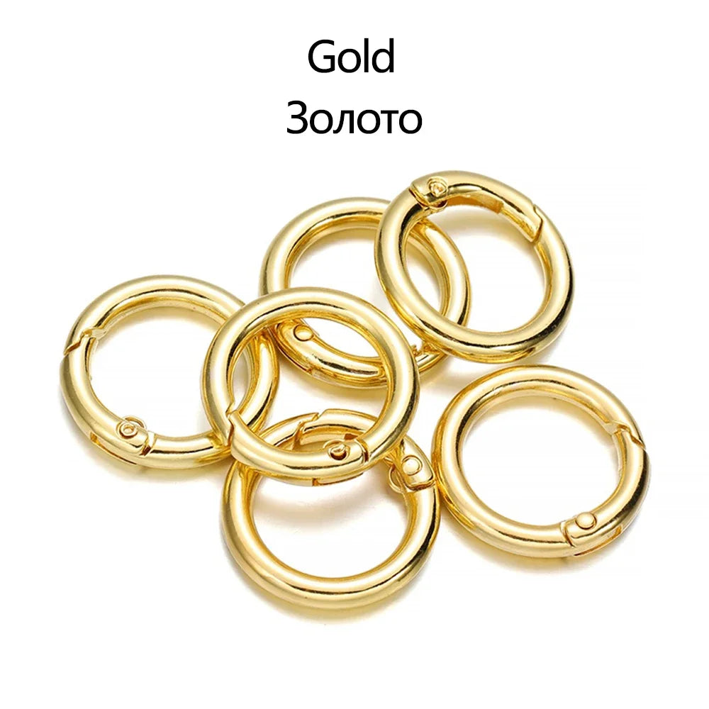 5Pcs/Lot 21 Colors Metal O Ring Spring Clasp Metal O Ring Spring ClaspKeychain Clips Hook Dog Chain DIY Jewelry Buckle Connector