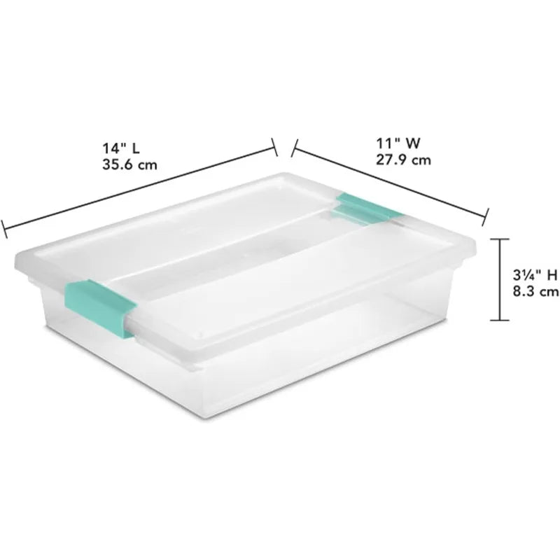 6-Pack Clip Box, Clear Storage for Crafts, Supplies and Office Items, Large