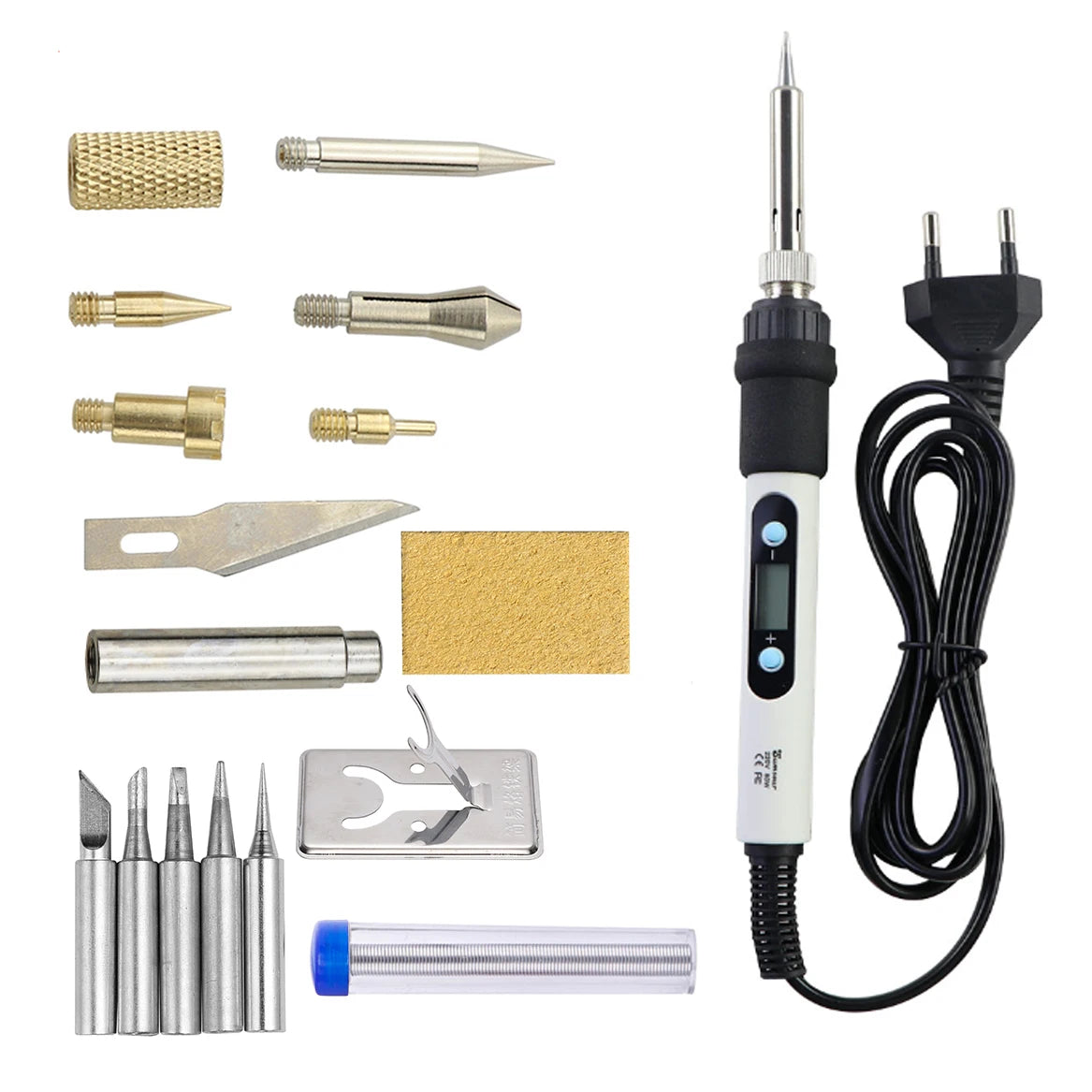 Wood Burning Carving Pyrography Pen Kit Adjustable Temperature Electric Soldering Iron Welding Wood Embossing Burning Tool