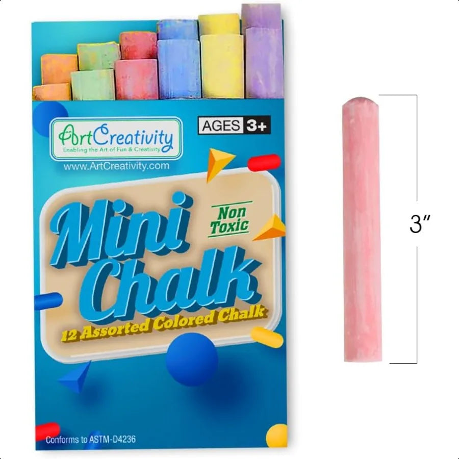288 Count Mini Chalk Set for 24 Boxes NonToxic Art and Craft Supplies Chalks School Supplies Birthday Party Favors