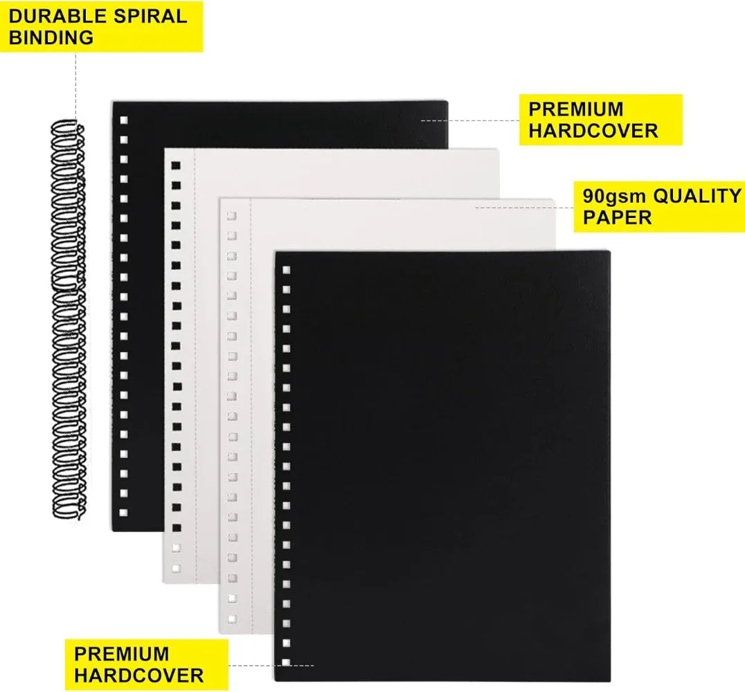 8.5x11 inch hardcover sketchbook, spiral bound sketchbook, 80 sheets of 90gsm inner paper, acid-free painting art paper