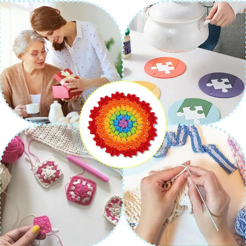 Crochet Flower Coasters Kit Learn To Crochet Set Crochet Kit For Beginners Coaster Flower Pot Crochet Kits With Crochet Yarns