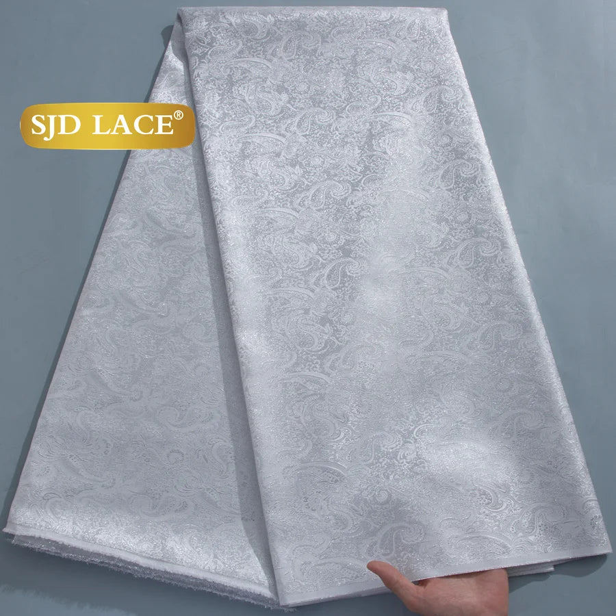 SJD LACE African Brocade Lace Fabrics 2026 High Quality Tulle Damask Nigerian Jacquard French Lace For Sewing Women Dresses 2485