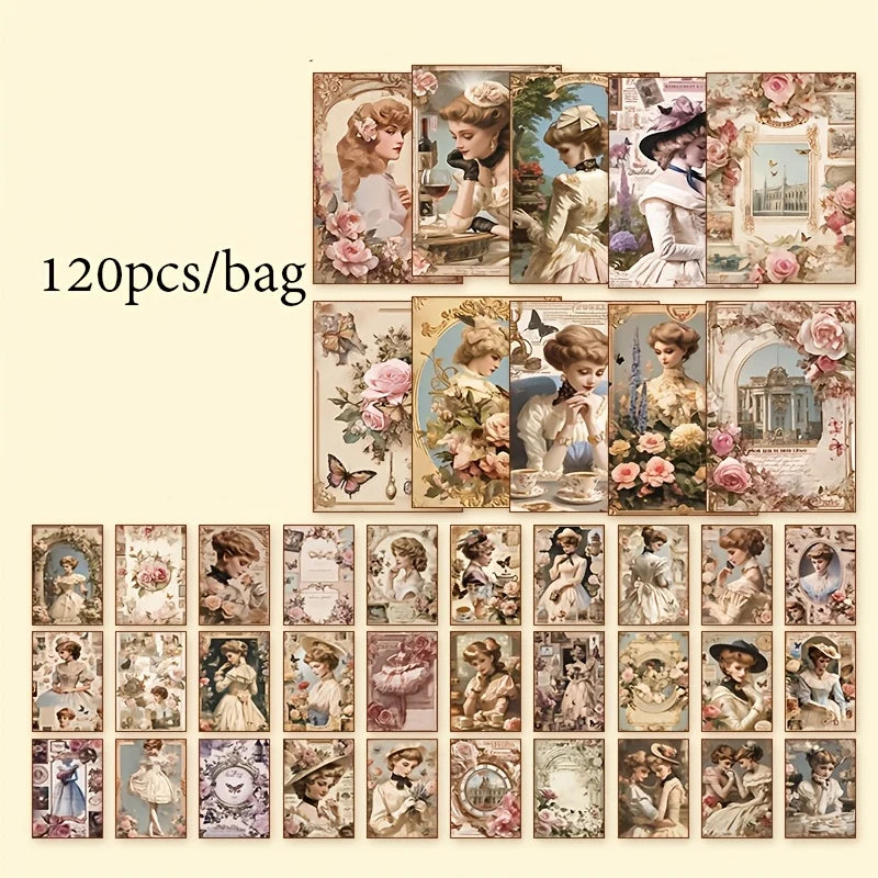 720 Sheets 6 Sets Poetry of Nature Vintage Scrapbook Paper , for Artistic Crafting