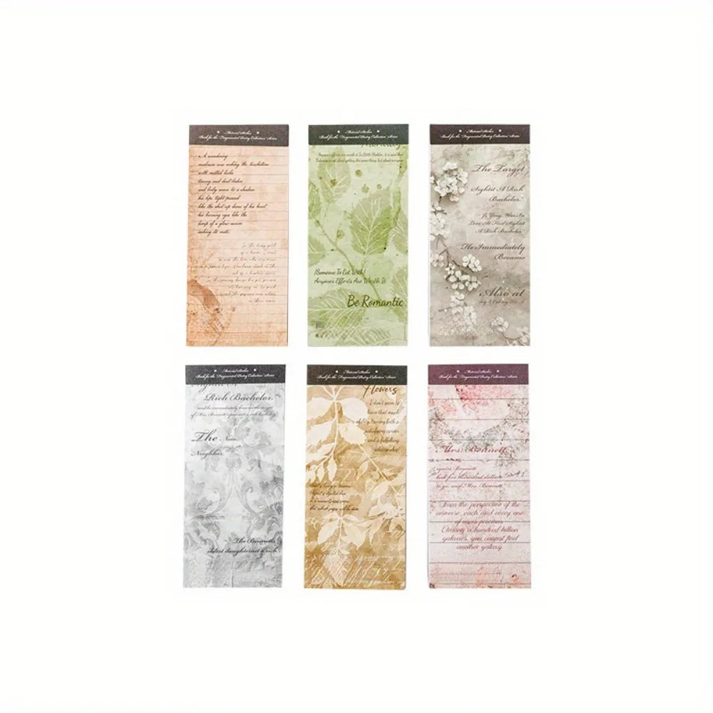 120pcs Vintage Poetry Sticker Book, 6 Styles Dual-Texture Scrapbooking Decals for Junk Journals (Floral & Text Collage Kit)
