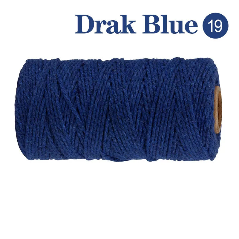 2mm 100M Macrame Cord Rope Cotton Twine Thread String Crafts DIY Sewing Handmade Wall Hangings Bohemia Wedding Party Home 2030