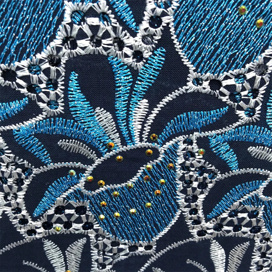 SJD LACE African Nigerian Cotton Lace Fabrics 5 Yards 2026 High Quality Swiss Cotton Lace for Sewing Party Women DIY Dress 4016