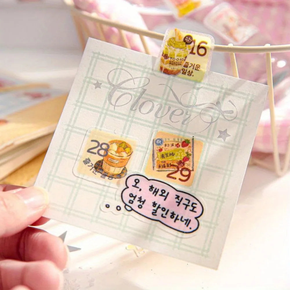 8pcs Cute Cartoon Stickers - 4 Styles Die-Cut Decals for Scrapbooking (Flat Adhesive PET Sheets)