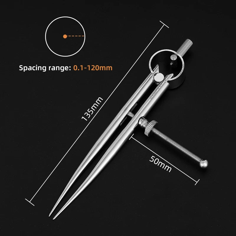 WUTA 304 Stainless Steel Wing Divider Spacing Compass Precision Scale for Metal,Wood,Craft,Jewelry