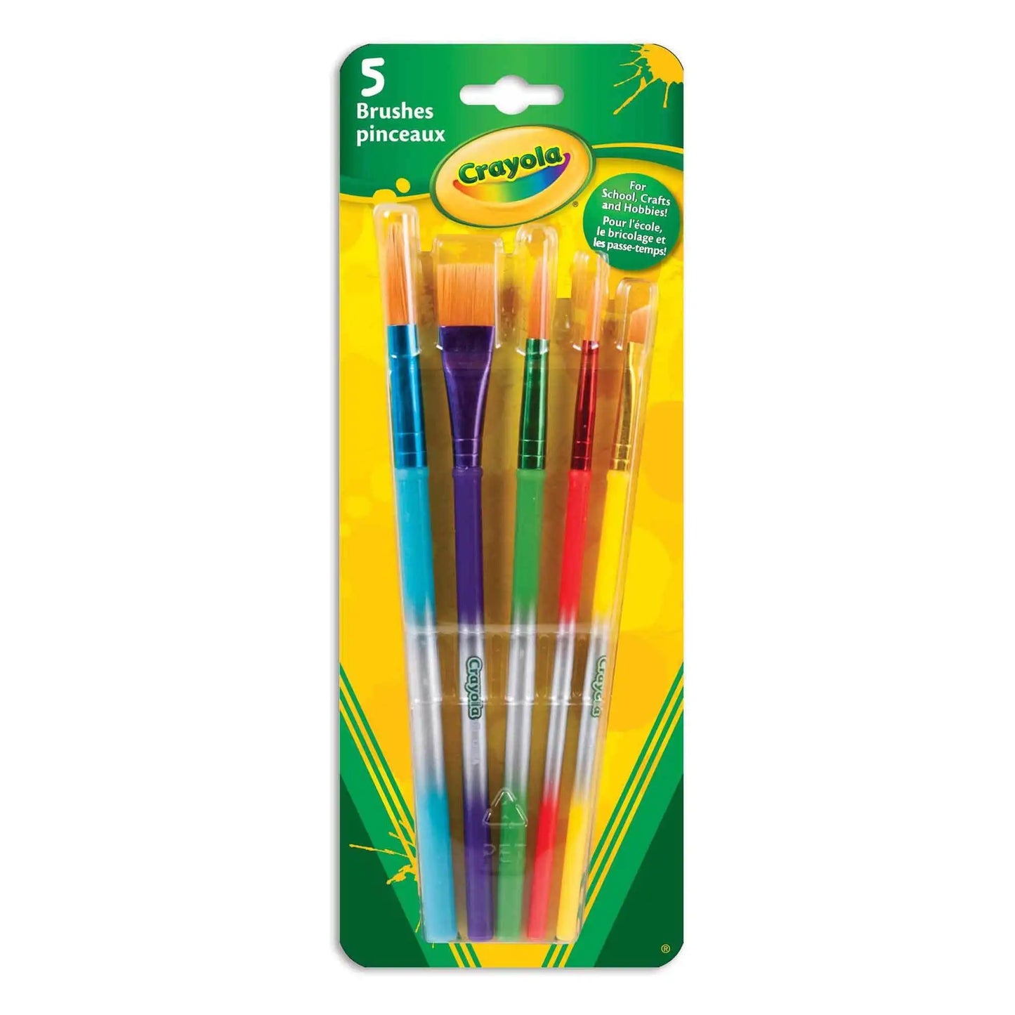(3 pack) Crayola Paintbrush Set, 5 Paint Brush Styles, School Supplies, Kindergarten Supplies, Kids Paint Supplies
