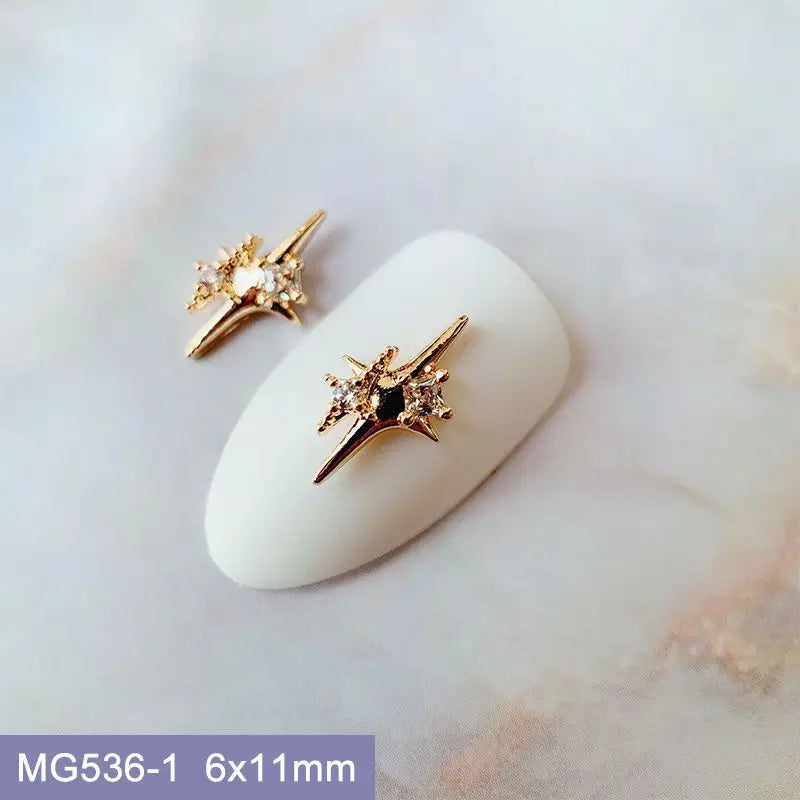 10pcs Luxury Kawaii Love Heart Pink Sailor Moon Star Nail Art Parts Zircon Manicure Nails Accesorios Supplies Decorations Charms