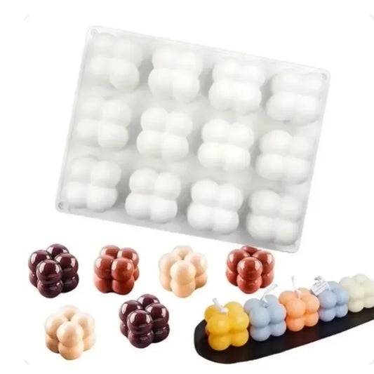 12 Cavity Small Cube Candle Mold   DIY Handmade Soap Candle Making Craft Supply