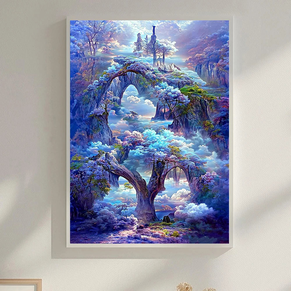 6 Kinds Of Patterns Scenery Diamond Painting Art Kits 5D Full Round Drill DIY Diamond Painting Perfect Home Wall Decor and Gift