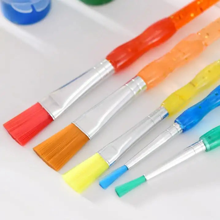 (3 pack) Hello Hobby Assorted Shape Synthetic Bristle Art Brushes (5 Pack), Age Group 3+