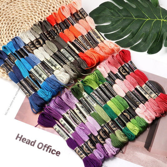 6Pcs/Lot 8m Polyester Cross Stitch Thread Colorful Embroidery Thread String Strap For DIY Sewing Crafts Clothing Accessorie 2030