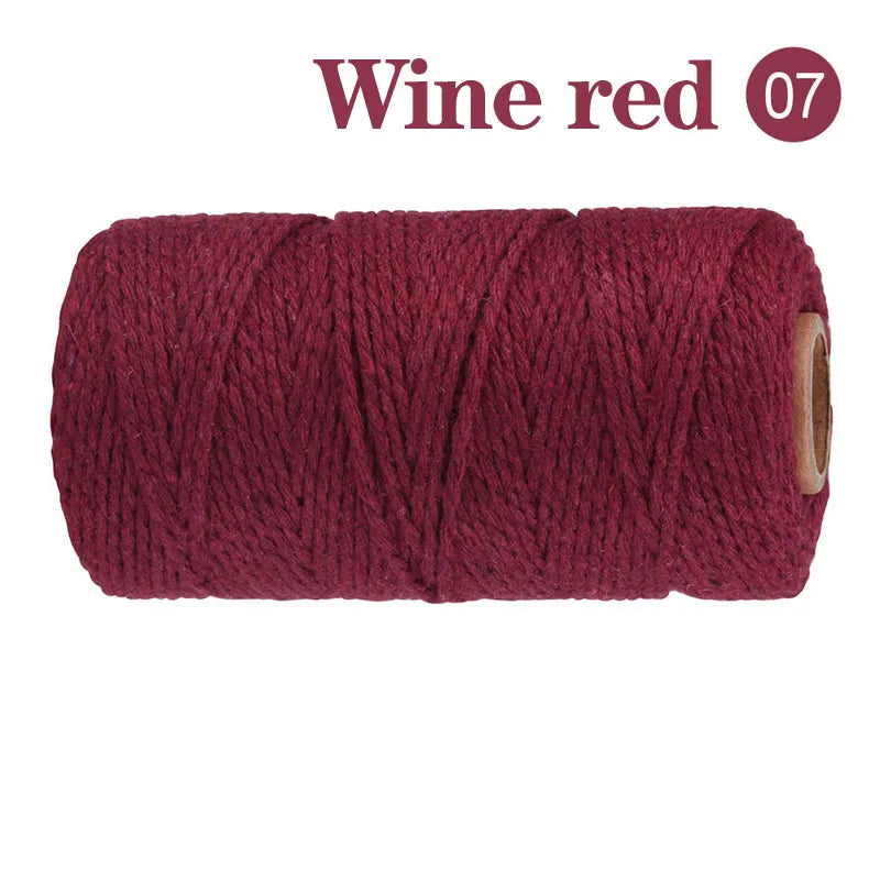 2mm 100M Macrame Cord Rope Cotton Twine Thread String Crafts DIY Sewing Handmade Wall Hangings Bohemia Wedding Party Home 2030