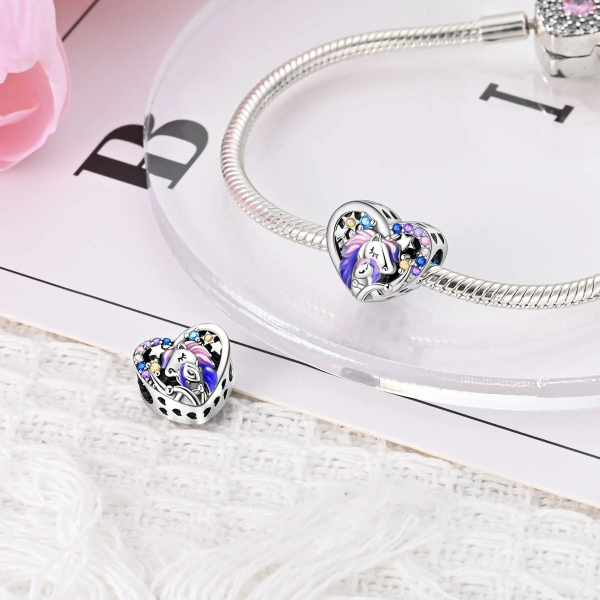 925 Sterling Silver Bracelet Charms Fit Bangle  DIY Accessory