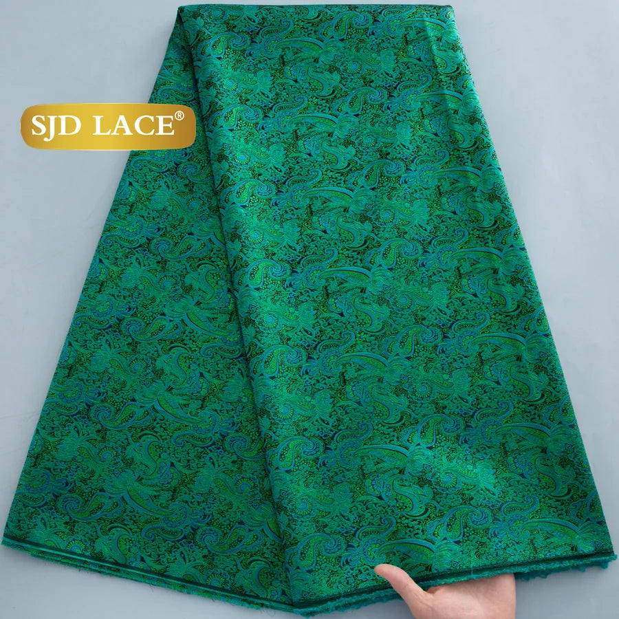 SJD LACE African Brocade Lace Fabrics 2026 High Quality Tulle Damask Nigerian Jacquard French Lace For Sewing Women Dresses 2485