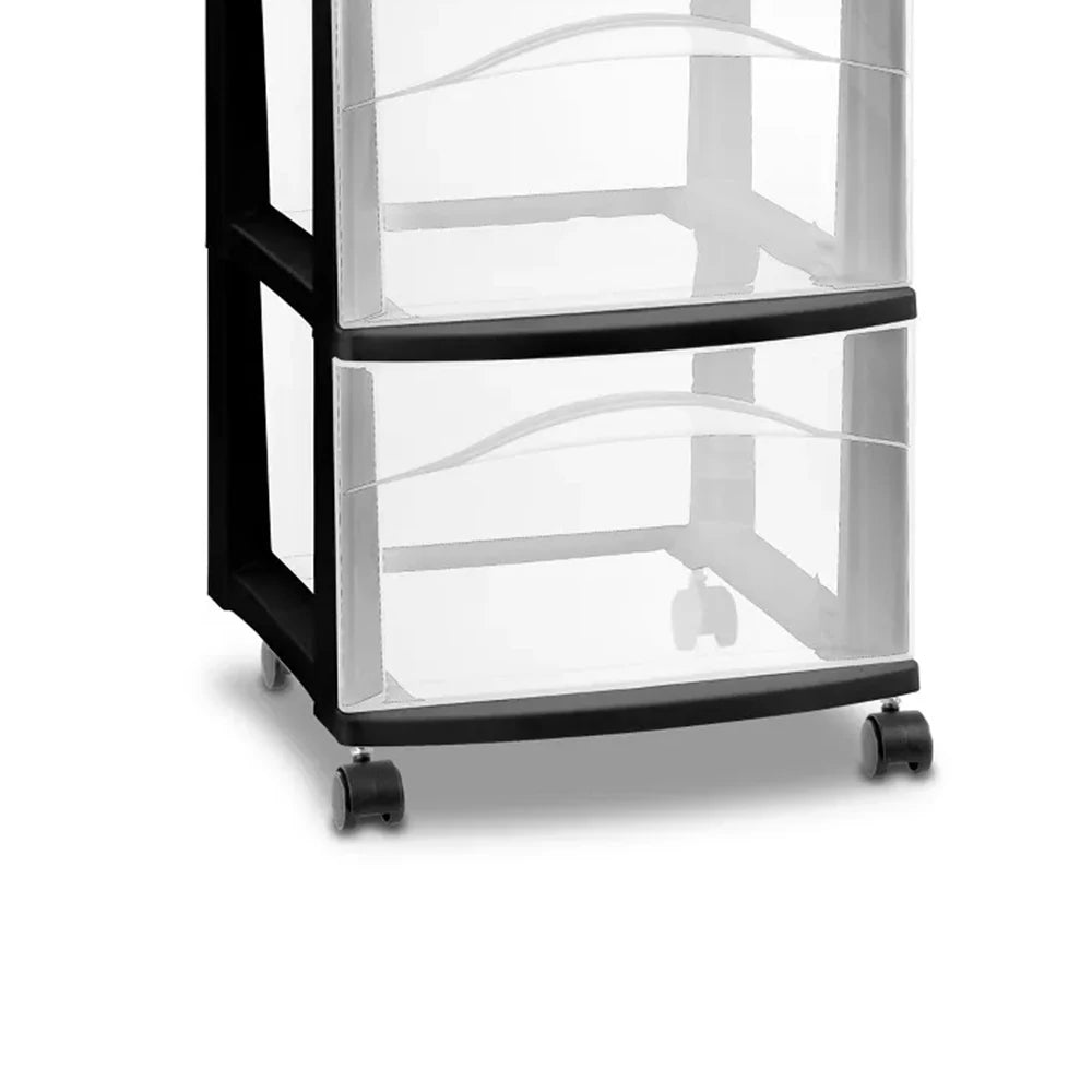 Plastic Storage Drawers Organizer with Wheels,3-Tier Rolling Cart with 3 Drawers, Storage Drawer Carts for Craft