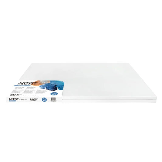 Popular Artist Stretched Canvas, Deluxe Canvas, For All 30", Skill Levels, 24"X30", 2 Pack, 100% Cotton Acid Free（White）
