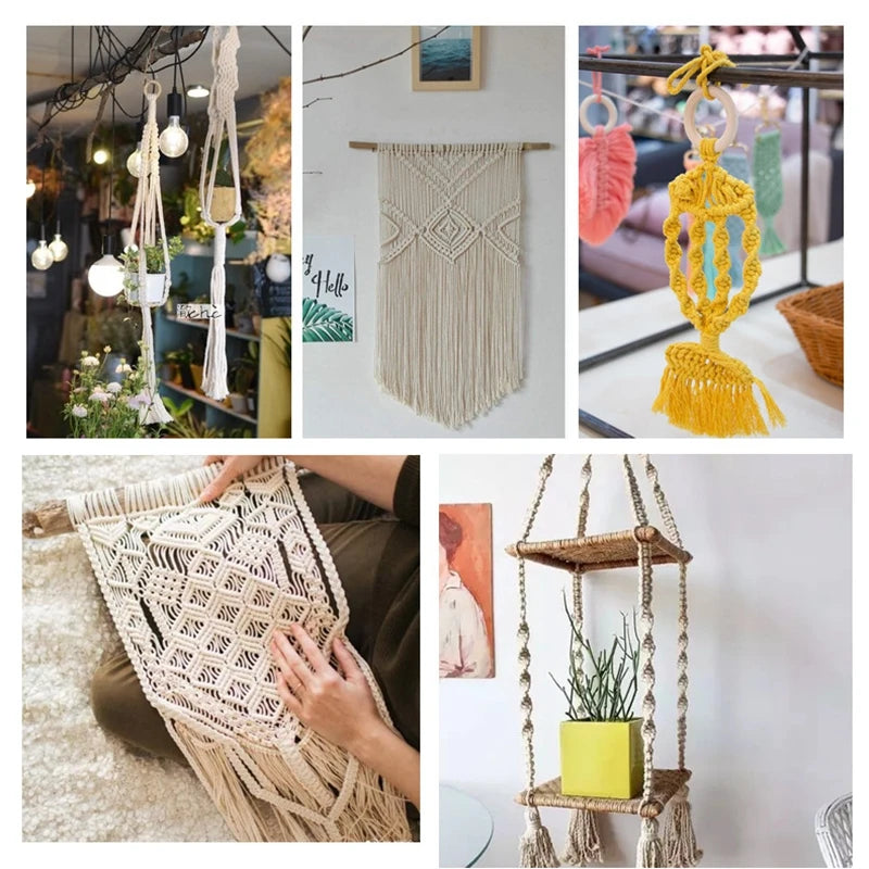 2mm 100M Macrame Cord Rope Cotton Twine Thread String Crafts DIY Sewing Handmade Wall Hangings Bohemia Wedding Party Home 2030