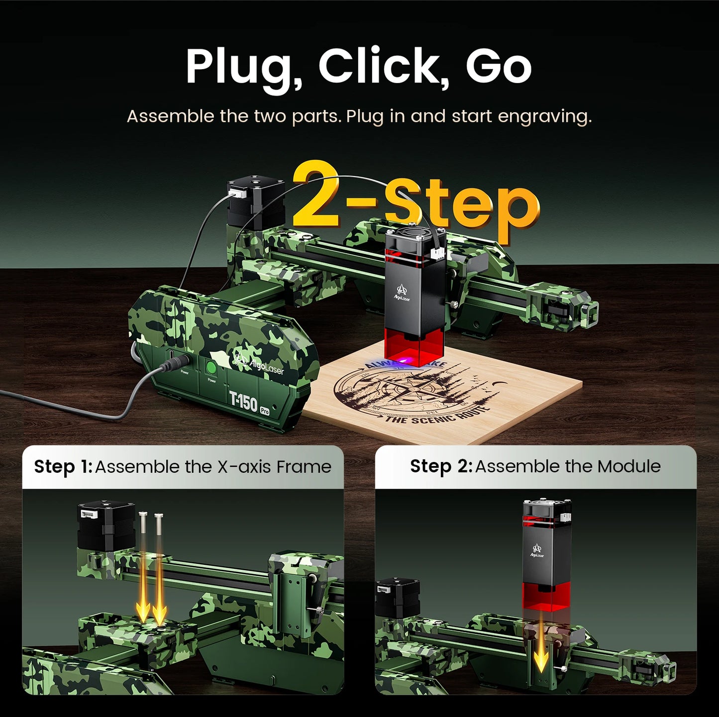 Algo Laser T150PRO 6W Portable Laser Engraving Machine 8000mm/s High Precision Multi-Function Metal Glass Wood Gift DIY Tool Kit