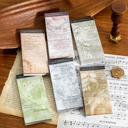120pcs Vintage Poetry Sticker Book, 6 Styles Dual-Texture Scrapbooking Decals for Junk Journals (Floral & Text Collage Kit)