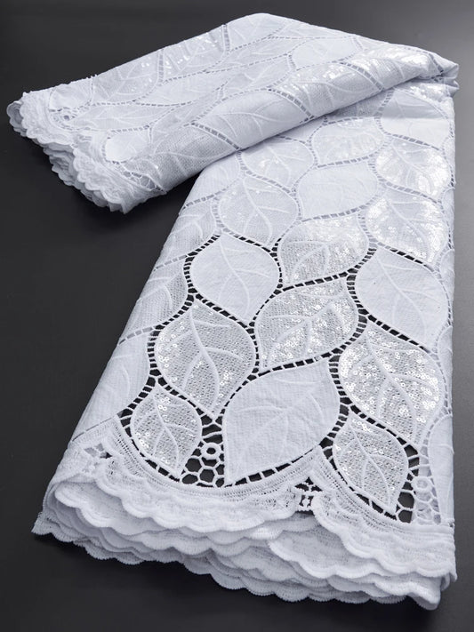 White African Water Soluble Lace Fabric 5Yards 2024 French Nigerian Guipure Cord Lace Fabric For Women Dress Wedding  TY3022