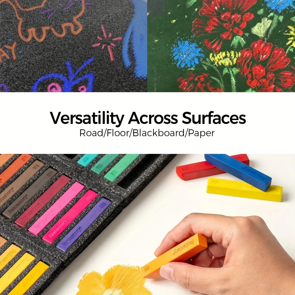 Fantastory 72 Colors Long Soft Chalk Pastels Set, Non-Toxic Soft Pastels for Artists, Beginners, Students, Classroom, Drawing