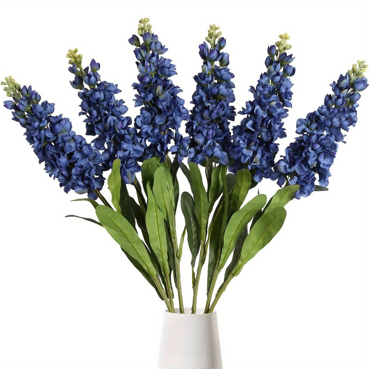 6PCS Artificial Flowers Snapdragon Antirrhinum Flowers 31.50'' Larkspur Fake Flower