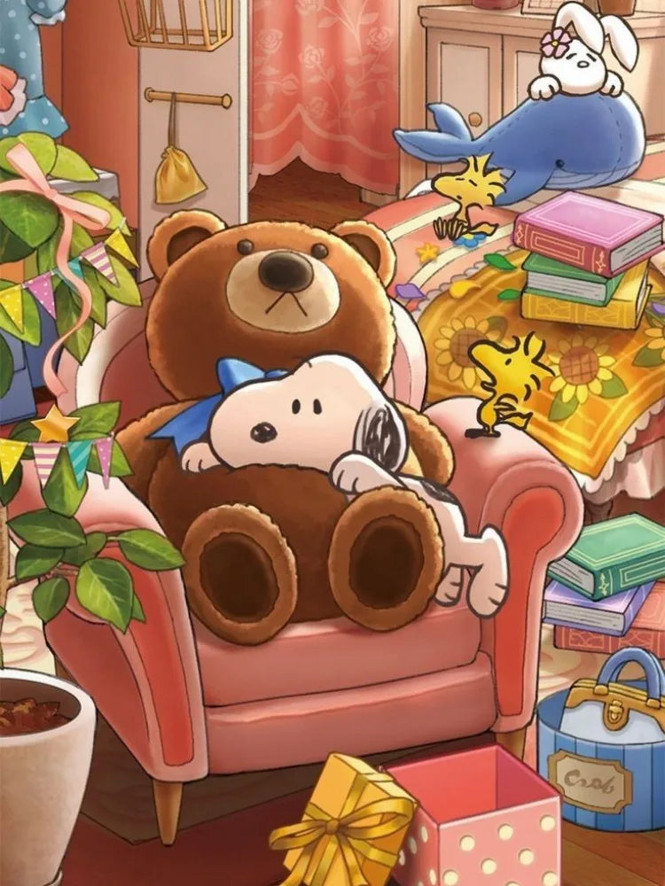 Diamond Art Painting Kit Cartoon Kawaii Snoopy Cute Dog Graffiti Comic Embroidery Mosaic Cross Stitch Home Decor Children's Gift