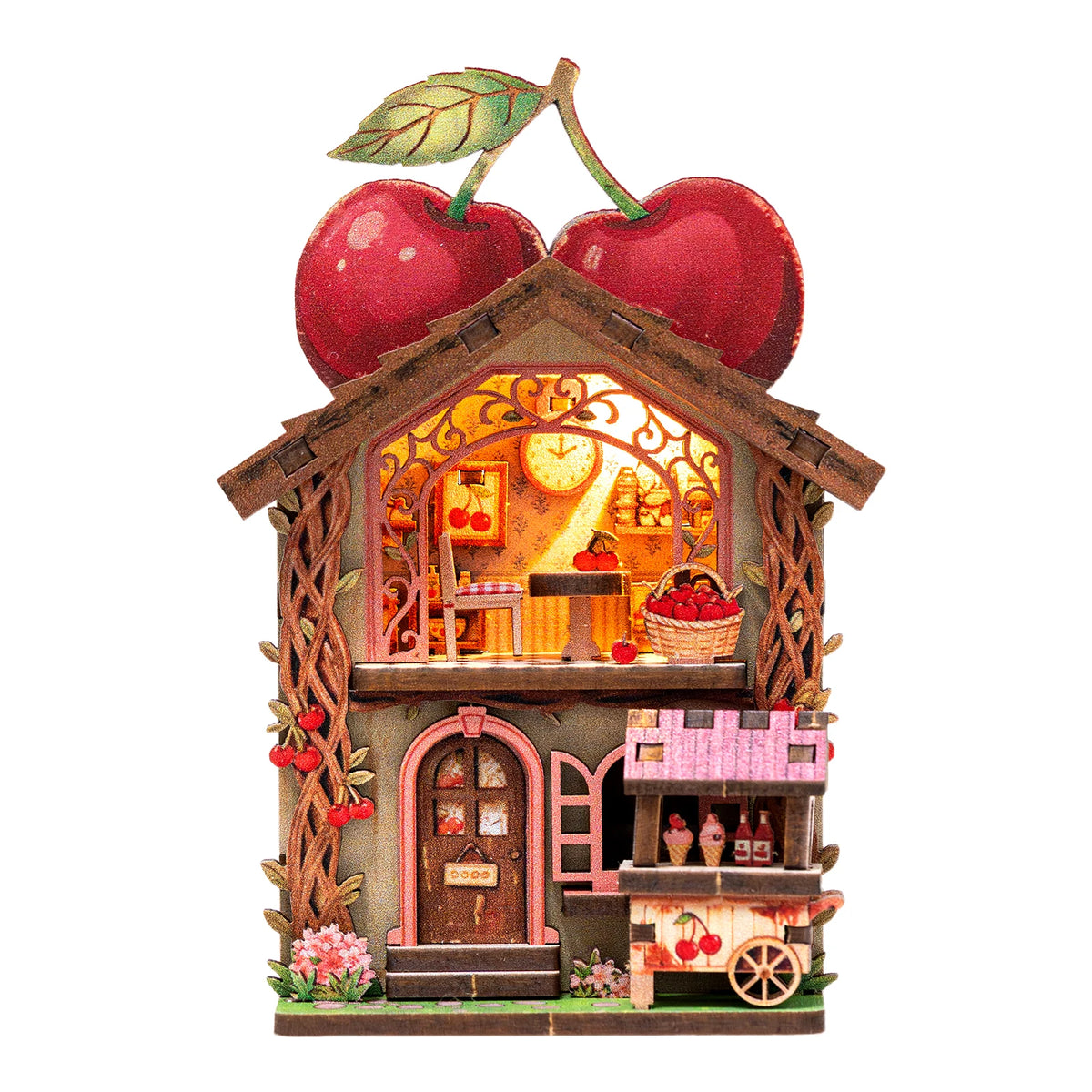Fridge Magnet DIY Book Nook Kit 3D Puzzle Toy Dollhouse Shop Animal Mini House Furniture Creative Assembly Model Decoration