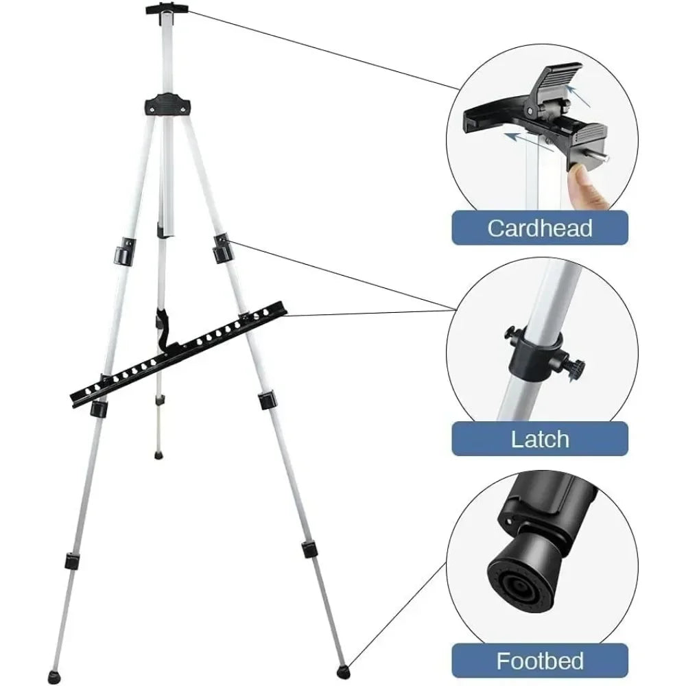 Display logo Adjustable portable easel for painting canvas heights from 17 to 66 inches