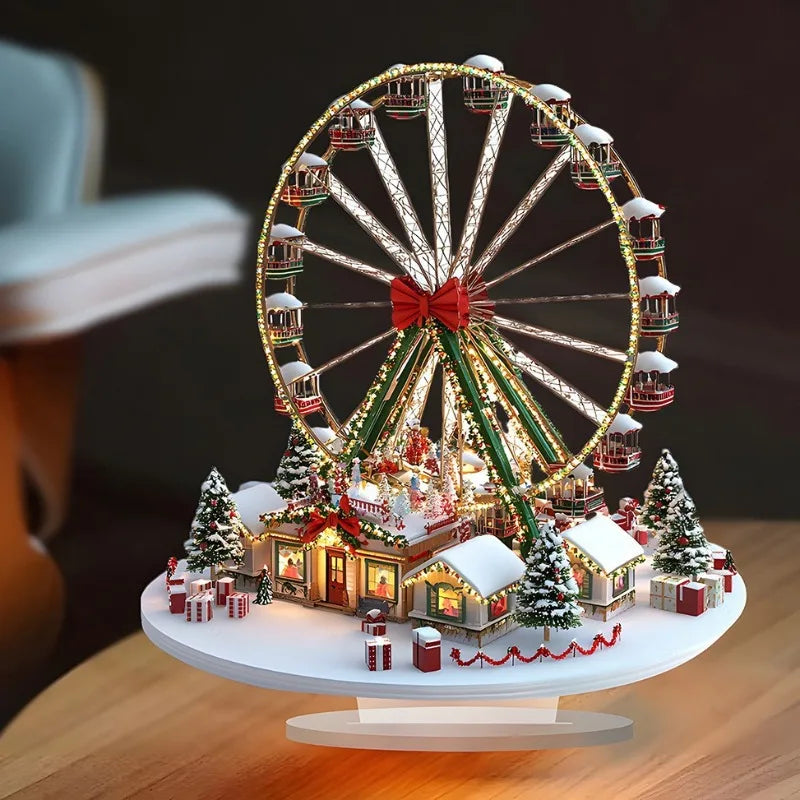 2D Acrylic Santa Claus Sleigh with Reindeer Tabletop Outdoor Decoration for Christmas 2025 Xmas Navidad Party Supplies