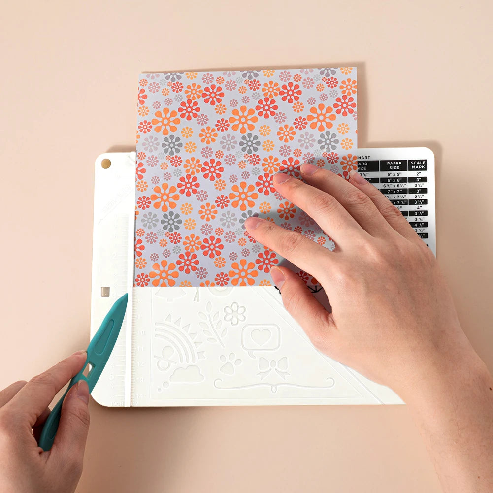 Multi-Purpose Scoring Board with Measuring Grid Paper Card Cuting BoardY Supplies Paper Cutter