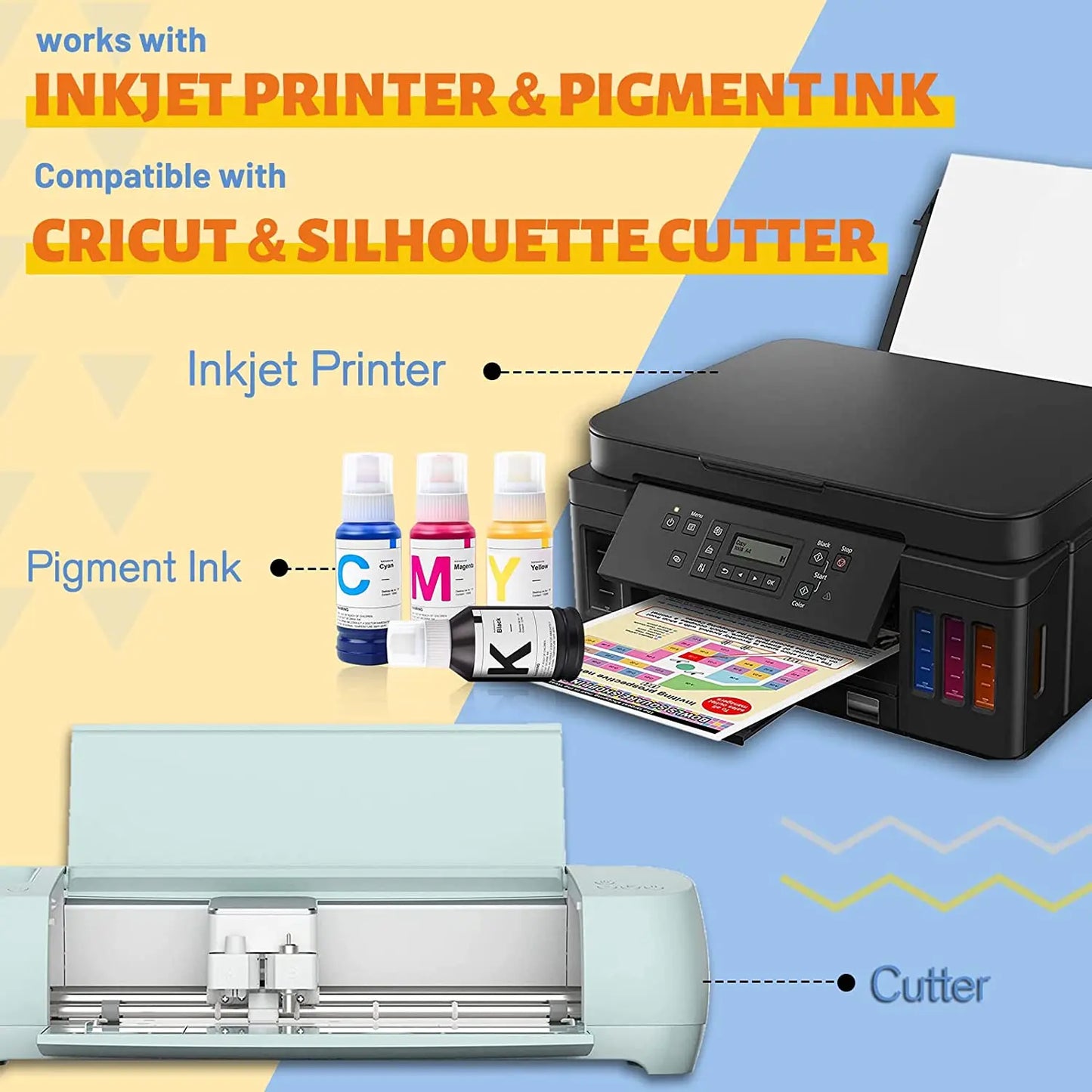 HTVRONT 20pcs Light &Dark Fabric 8.5x11in Heat Transfer DIY Cotton T-Shirt Iron On Transfer Paper for Inkjet Printer