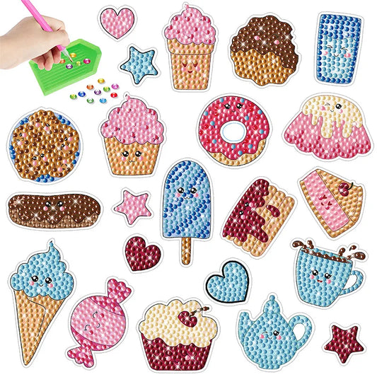 Cartoon Donuts Desserts Diamond Painting Stickers Paint By Number Diamond Embroidery Art Crafts Handmade Kits for Children Kids