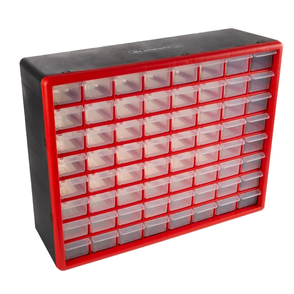 64 Drawer Storage Organizer Plastic Storage Bins Wall Mounted Desktop Container Tools Beads Jewelry Craft Office Supplies