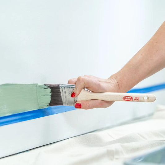 Glidden Semi-Oval Paint Brush with Wood Handle, Angled Sash, 1.5 & 2 Inch Combo Pack