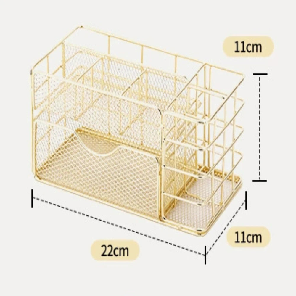 Multi-layer Metal Drawer Organizer - Compact Storage Box for Office Supplies, Stationery, Cosmetics, Jewelry, and Craft Accessor