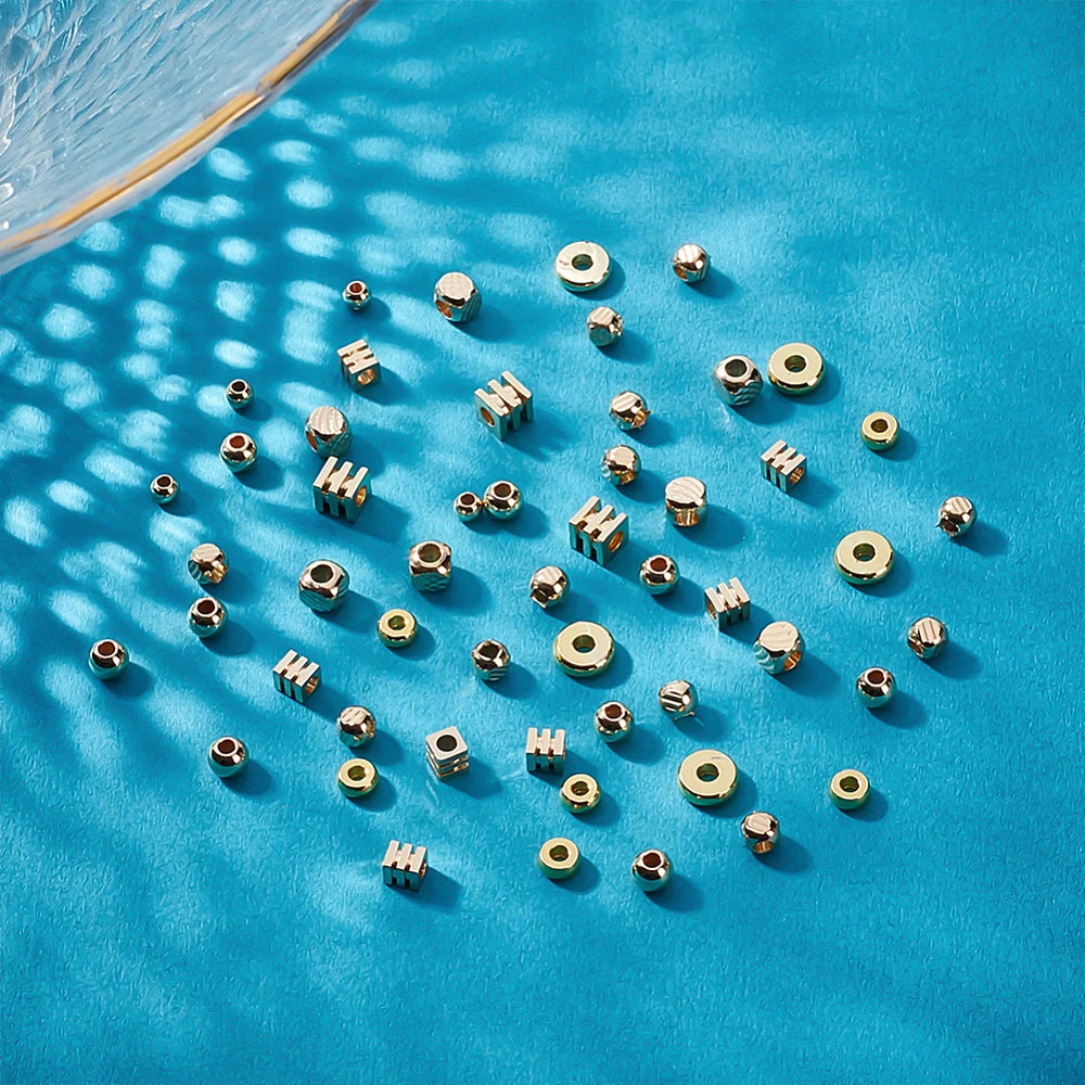 PH 160pcs Golden Spacer Beads 8 Styles 14K 18K Heishi Beads   Spacers