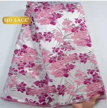 SJD LACE African Brocade Lace Fabrics 2026 High Quality Tulle Damask Nigerian Jacquard French Lace For Sewing Women Dresses 2485