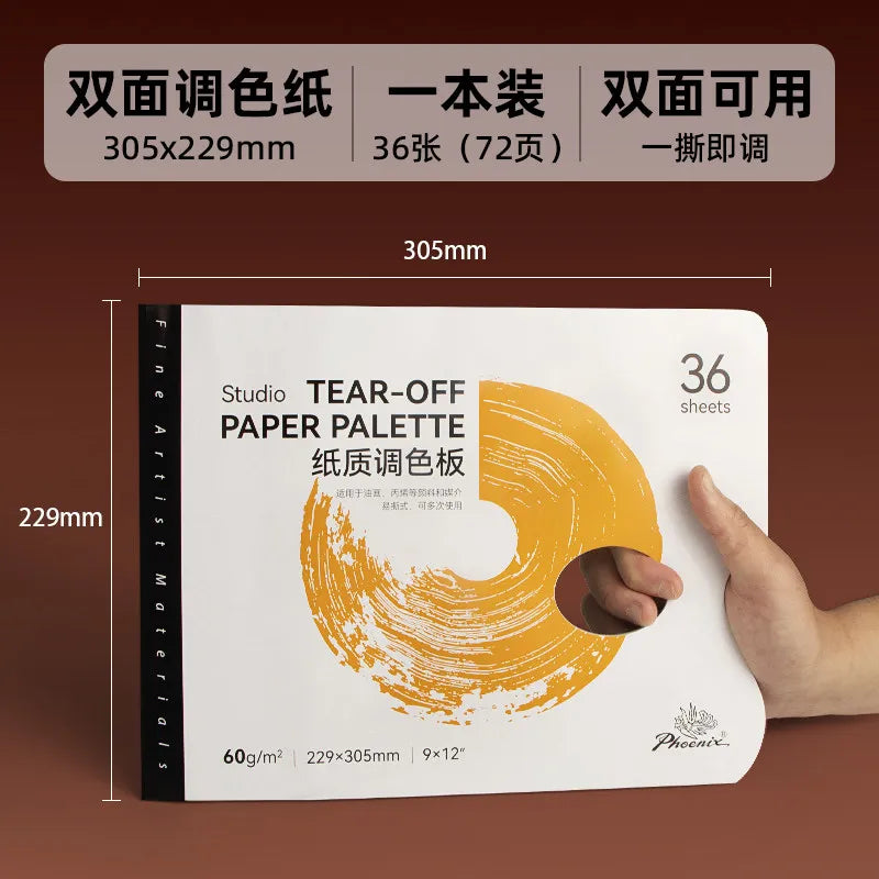 36 Sheets Disposable Palette Paper 9x12 Inches Mess-Free for Acrylic, Oil Paint  ArtistsTear-Off Sheets for Mixing Colors Tools