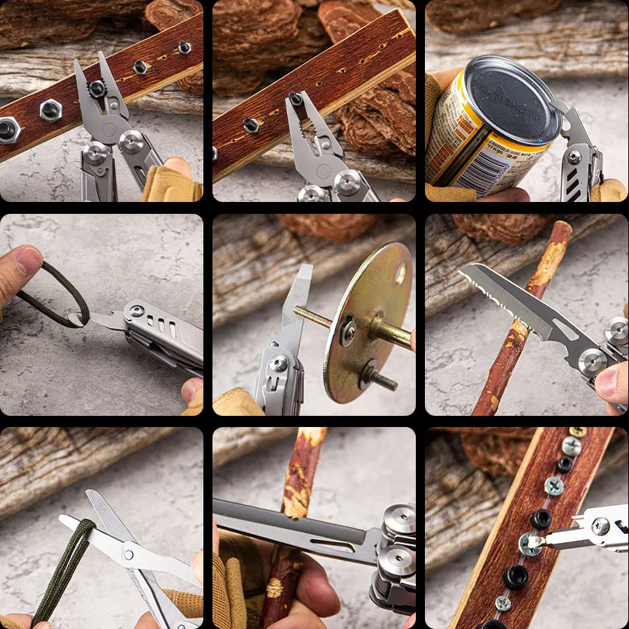 Multifunctional Tactical Pliers Survival Tool - Camping Knife Portable Outdoor Multi-tool for Hiking, Emergency EDC