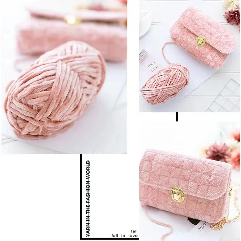 1pcs 100g super soft velvet wool coarse knitted yarn material package hand-woven hat scarf cushion