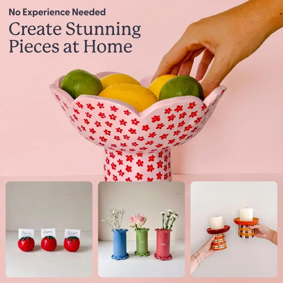 The Original Pottery Kit Complete Air Dry Clay Kit for Adults Includes Sculpting Tools, Varnish, Paint Brushes, Guides, Arts amp