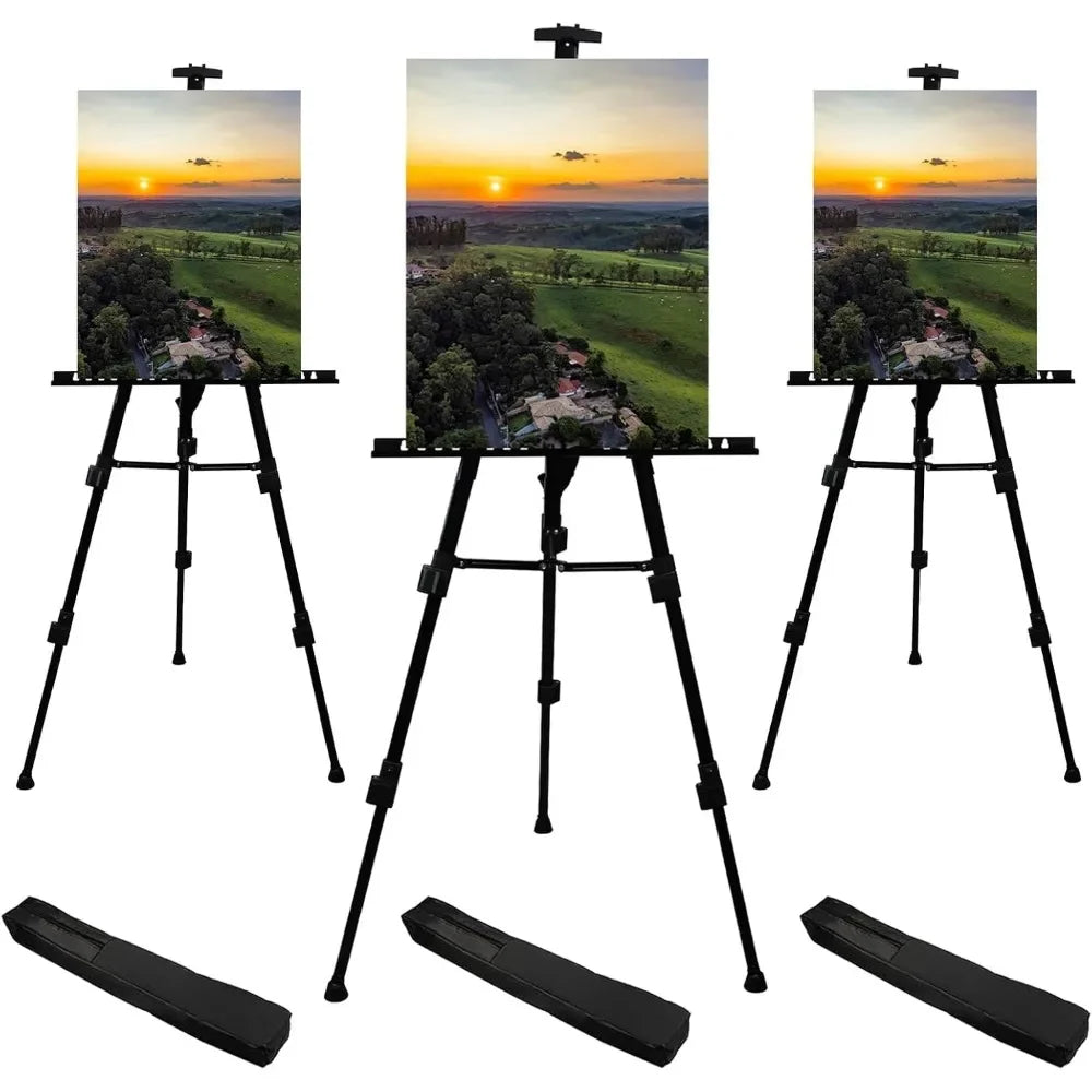 Display logo Adjustable portable easel for painting canvas heights from 17 to 66 inches