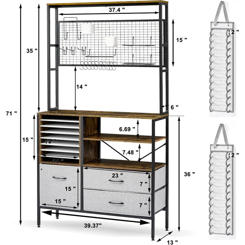 LOPASA Craft Storage Cabinet Compatible with Cricut, Craft Organizer Desk with Storage Vinyl Organization Solutions